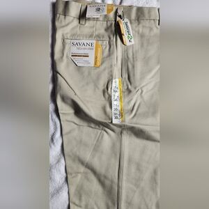 Savane Men's PERFORMANCE Chino Pants - Beige. Tailored 2U Comfort Waist